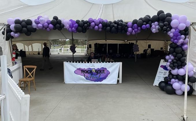 Purple Black Silver Latex Balloons, 65pcs 12 Inches Metallic Silver Purple Confetti Balloons with 1 Ribbon for Halloween, Birthday, Graduation, Anniversary party decorations