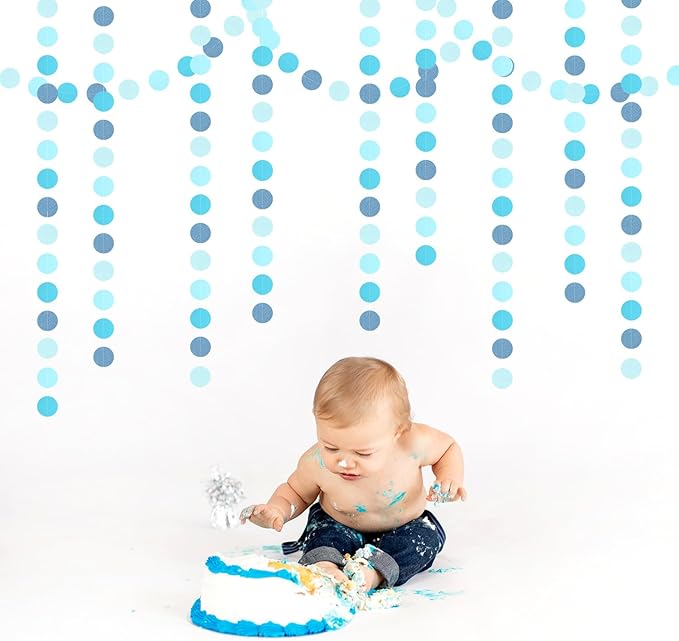 Light-Royal Blue Party Decorations Garland - 52Ft Mens Boy Birthday Baby Shower Bachelorette Graduation Hanging Streamers Banner,Dusty Bridal Wedding Backdrop Decor Huglony
