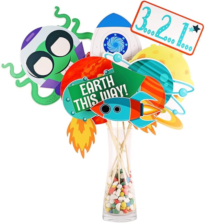 Outer Space Photo Booth Props, 41pcs Outer Space Party Decorations, Tvorvik Alien Photo Booth Props, Astronaut Birthday Decorations, Suit for Alien Birthday, Astronomy Astronaut Themed Party
