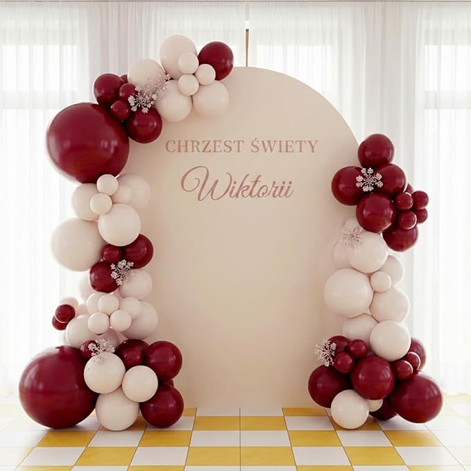 RUBFAC Burgundy Balloons 87pcs Different Sizes 18 12 10 5 Inches, Maroon Latex Balloons Arch Kit Garland for Birthday Wedding Graduation Baby Shower Valentine's Day Party Decoration