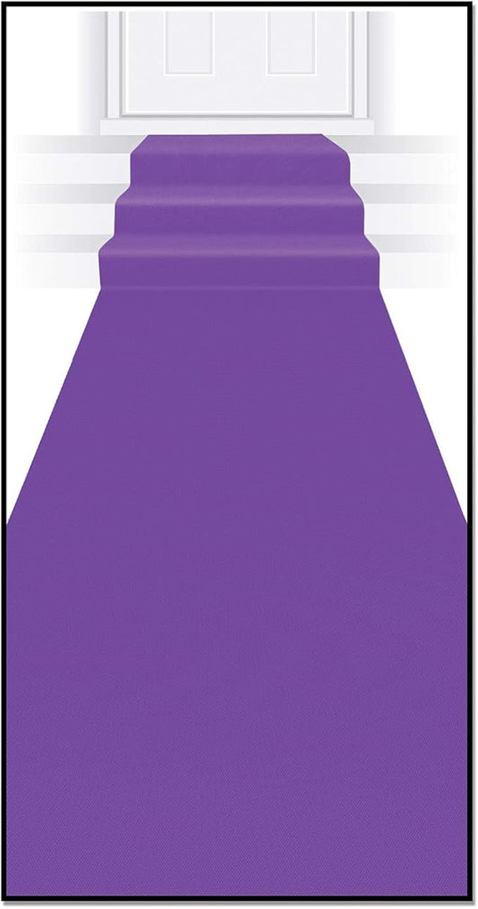 Beistle Polyester Fabric Novelty Purple Aisle Runner for Birthdays and Princess Theme Parties