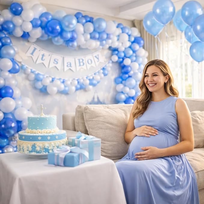 Light Blue Balloons Latex Balloons 100 Pack, 12 Inch Round Helium Pastel Blue Party Balloons for Bridal Shower Wedding Birthday Baby Shower Anniversary Party Decorations