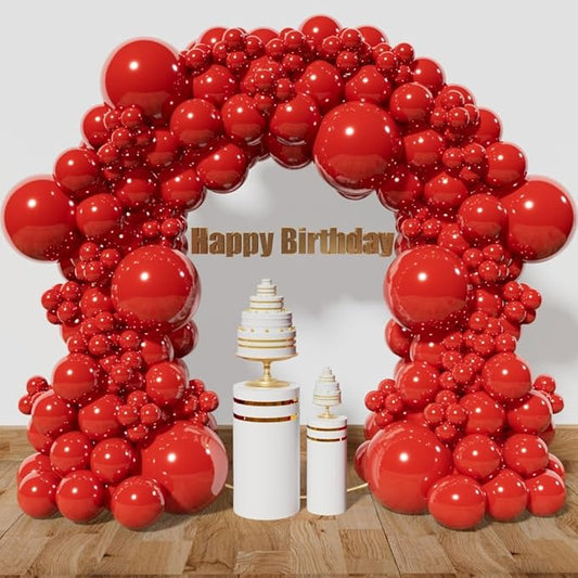 Red Balloon Arch Kit 111Pcs Different Sizes 18 12 5 Inch Latex Balloons Garland for Birthday Graduation Bachelorette Cherry Casino Movie Theme Party Decorations