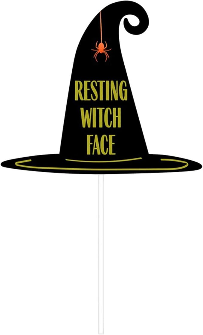 Spooktacular Halloween Words Photo Prop Kit with Shimmering Foil Hot-Stamp (Pack of 13) - Perfect for Spooky Gatherings