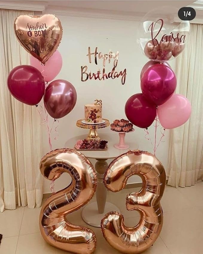 40 Inch Balloons Number, Large Rose Gold Number 13 Balloon Party Decorations for 1 3 31 Birthday Memorial Day, Foil Balloon for Outdoor & Indoor Wedding Supplies