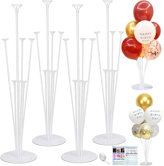 4 Pack Balloon Stand Kits, Fenxyo Balloon Sticks Holder with Base for Table Graduation Birthday, Balloon Sticks Holder for Wedding Birthday Party Decoration