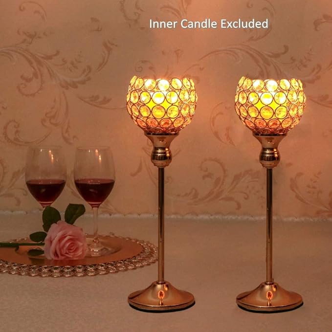 Votive Candle Holders Pack of 2 for Modern Anniversary Celebration Halloween Wedding Coffee Table Decorative Centerpieces
