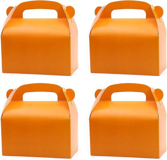 30-Pack Orange Party Favor Treat Boxes, Goodie Boxes, Candy Box, Gable Paper Gift Boxes with Handles. Perfect for Orange Citrus Themed Brunch Party Decoration Supplies