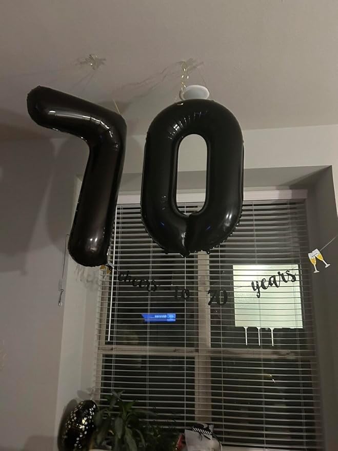 40 inch Number Balloon 0-9 Black Large Number 70 Balloons,Digital Balloons for Birthday Party Celebration Decorations Supplies, Helium Foil Number Balloons for Wedding Anniversary