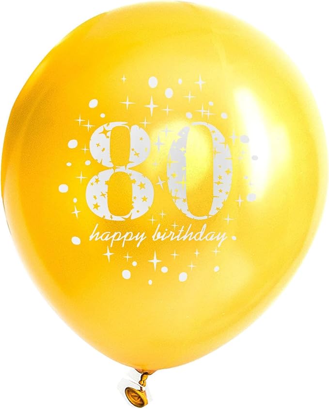 SHUNTAI 80th Birthday Balloons Rose Gold 80th Birthday Decorations for Women Her Latex Confetti Balloon 80 Year Old Anniversary Theme Happy Birthday Party Supplies 15 Pack 12 Inch