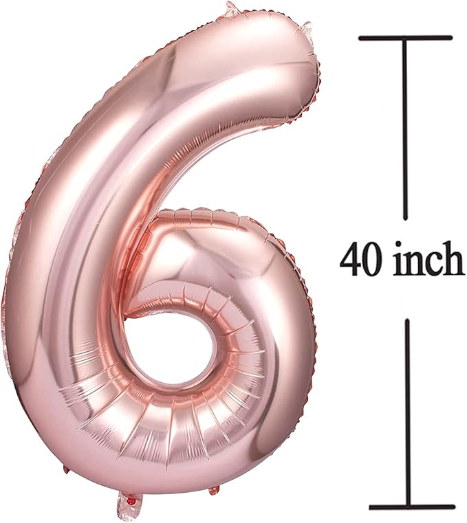 Rose Gold 16 Number Balloons Big Giant Jumbo Large Number 16 Foil Mylar Balloons for Girl Boy Men Sweet 16th Birthday Party Supplies 16 Anniversary Events Decorations-40 inch