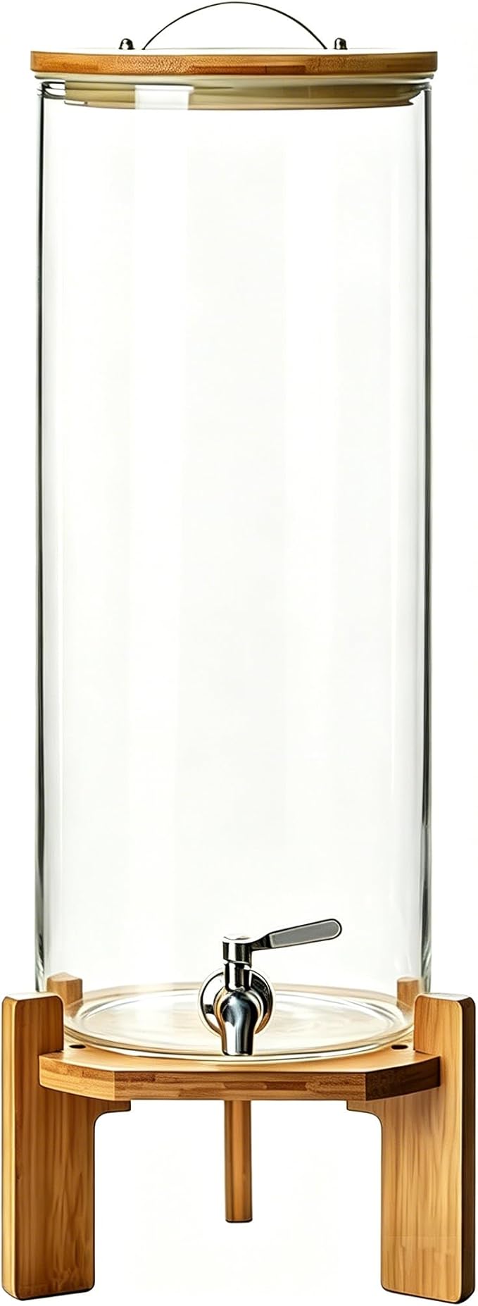 Beverage Dispenser,3.5 Gallon Glass Drink Dispenser with Stand,Glass water dispenser with Spigot, Large Drink Dispensers for Parties,Water Dispensers for Bar,Wedding,Restaurants 13L