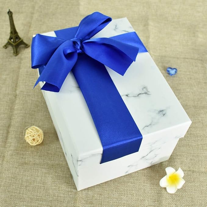 TONIFUL 4 Inch x 22yd Wide Royal Blue Satin Ribbon Solid Fabric Large Ribbon for Cutting Ceremony Kit Grand Opening Chair Sash Table Hair Car Bows Sewing Craft Gift Wrapping Wedding Party Decoration