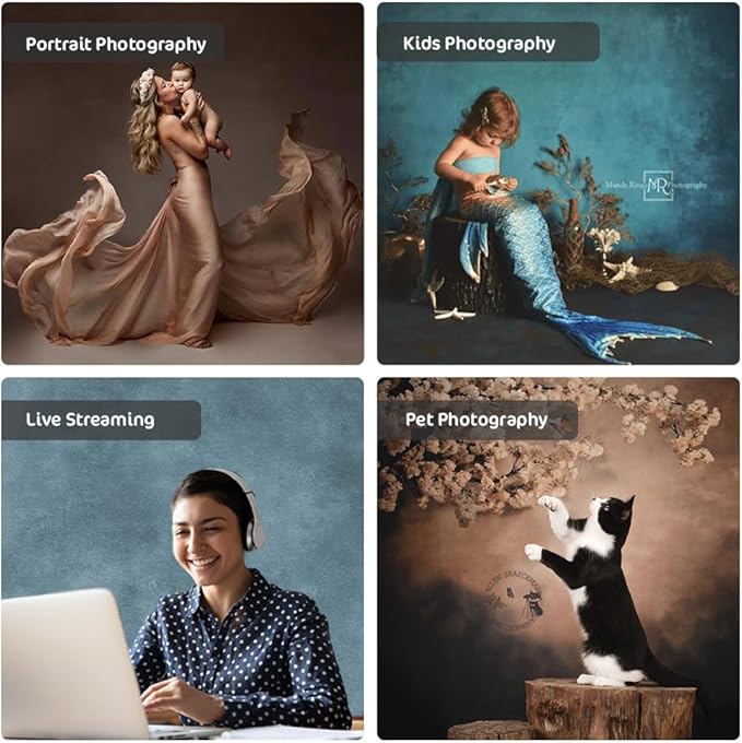 Kate 6.5x10ft Blue Abstract Photography Backdrop Portrait Backdrops for Photoshoot Old Master Blue Background Studio