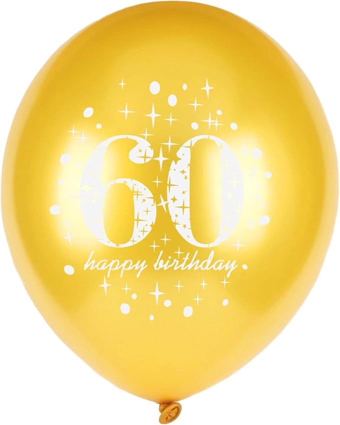 SHUNTAI 60th Birthday Balloons Black and Gold 60th Birthday Decorations for Men Women Latex Confetti Balloon 60 Years Old Anniversary Theme Happy Birthday Party Supplies 15 Pack 12 Inch
