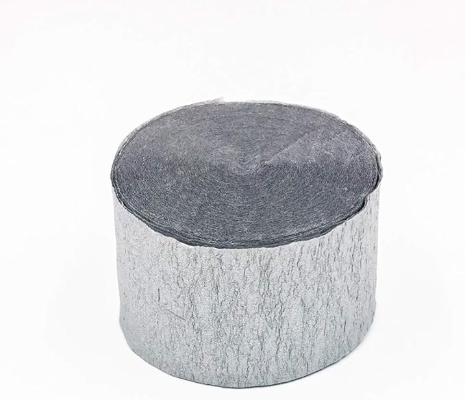 8 Rolls Silver Crepe Paper Streamers, Wedding Birthday Baby Shower Christmas New Year Party Decoration, Graduation, 4th of July, Rainbow DIY Supplies, Living Room Bedroom Decor