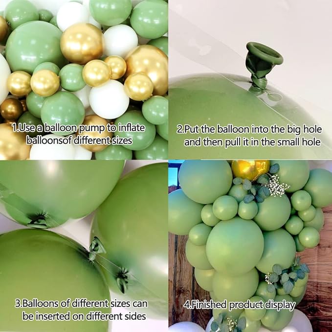 Sage Green Balloon Garland Kit Arch Oh Baby Shower Olive Matte Different Sizes Decor Happy Birthday Party Wedding Jungle Decorations
