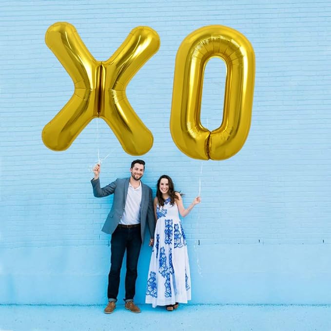 TONIFUL 40 Inch Large Gold Letter X Balloons - Helium Filled Foil Mylar Big Balloons for 2026 New Year Eve Graduation Wedding Baby Shower Birthday Party & Anniversary Decorations