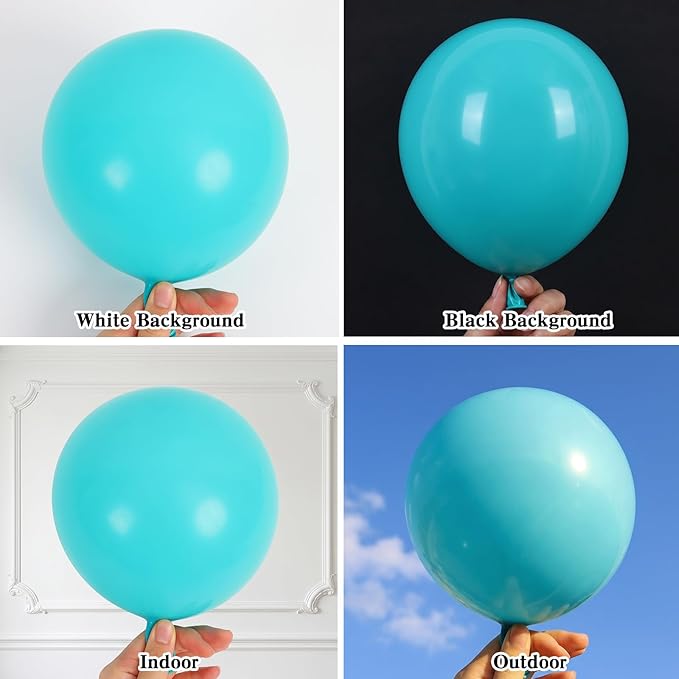 RUBFAC 135pcs Teal Blue Balloons Different Sizes 18 12 10 5 Inch Turquoise Teal Latex Balloon Garland Arch for Birthday Wedding Engagements Anniversary Baby Shower Party Decoration
