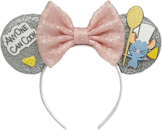 Mouse Ears Bow Headband With Accessories Decoration, for Cartoon Cosplay Costume Party