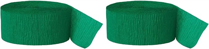 Unique Industries Crepe Paper Streamer, 81ft, Emerald Green (Pack of 2)