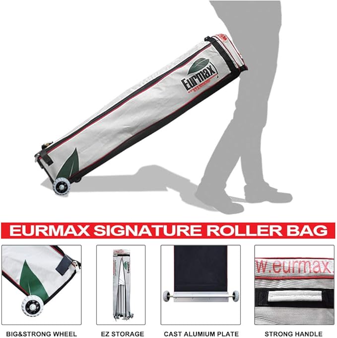 Eurmax USA 10x20ft Pop Up Canopy, Commercial Instant Tent for Outdoor Events, Patented No-Tip Rolling Storage Bag with 6 Sandbags,UV & Water Resistant,Heavy Duty Portable Shelter Gazebo,Pumpkin Orange