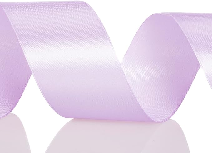 YASEO 1 1/2 Inch Lilac Solid Satin Ribbon, 50 Yards Craft Fabric Ribbon for Gift Wrapping Floral Bouquets Wedding Party Decoration