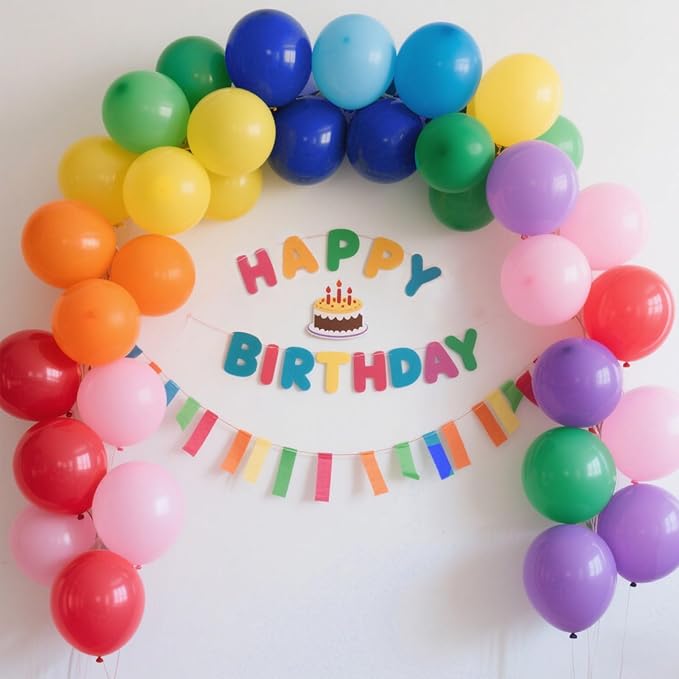Rainbow Balloons 160 Pack 5 inch Round Bright Latex Balloons Assorted Colors for Birthday Baby Shower Wedding Party Birthday Decorations Supplies Arch Garland