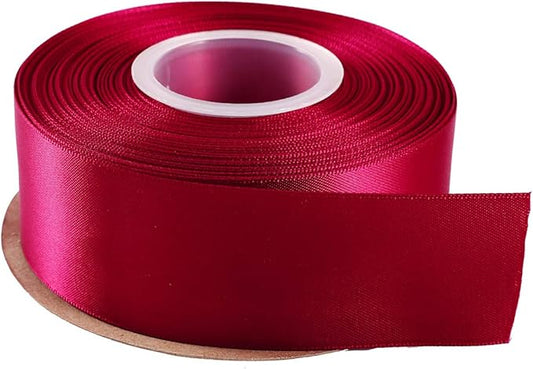 ITIsparkle 11/2" Inch Double Faced Satin Ribbon 25 Yards-Roll Set for Gift Wrapping Party Favor Hair Braids Hair Bow Baby Shower Decoration Floral Arrangement Craft Supplies, Wine 275# Ribbon