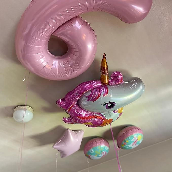 Pastel Pink 9 Balloons, 40 Inch Large Light Pink Foil Number Balloons 0-10, Self-Sealing 9th Birthday Balloon for Girls Women Anniversary Baby Shower Princess Party Decorations Supplies