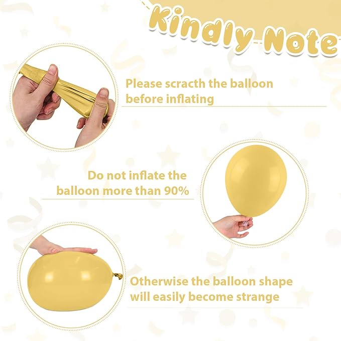 Mustard Yellow White Balloons, 50PCS 12Inches White Sand Pastel Yellow Latex Party Balloon for Baby Shower Theme Birthday Gender Reveal Bridal Wedding Decoration