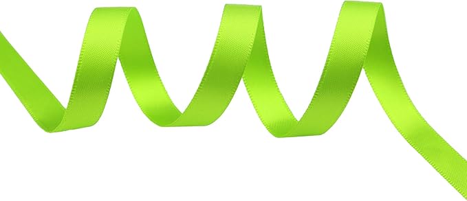 ITIsparkle 1/4" Inch Double Faced Satin Ribbon 50 Yards-Roll Set for Gift Wrapping Scrap Books Party Favor Hair Braids Baby Shower Decoration Floral Arrangement Craft Supplies, Apple Green Ribbon