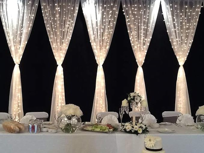Geanmoki 306 LED Window Curtain String Light Wedding Party Home Garden Bedroom Outdoor Indoor Wall Decorations