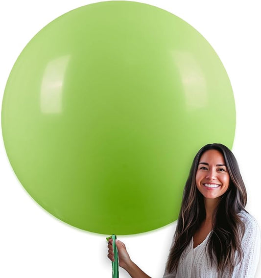 PartyWoo Lime Green Balloons 4pcs 36 Inch Light Green Latex Helium Balloons for Graduation Wedding Baby Shower Anniversary Birthday Dinosaur Jungle Golf Football Theme Party Decorations Green-Y6
