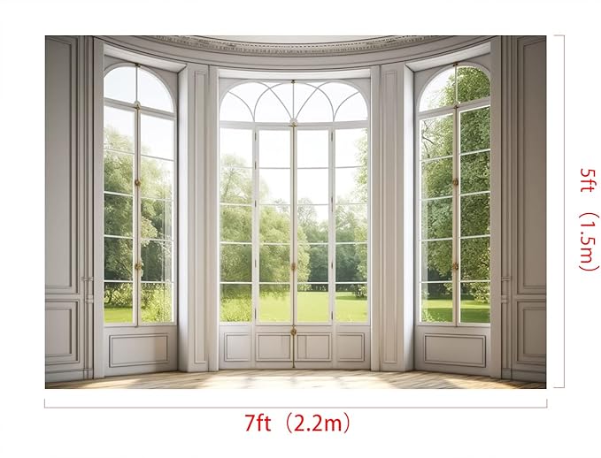 Kate 7x5ft Spring Panel Windows Scenery Backdrop for Photography Indoor White Panel Windows Background Photo Studio Props