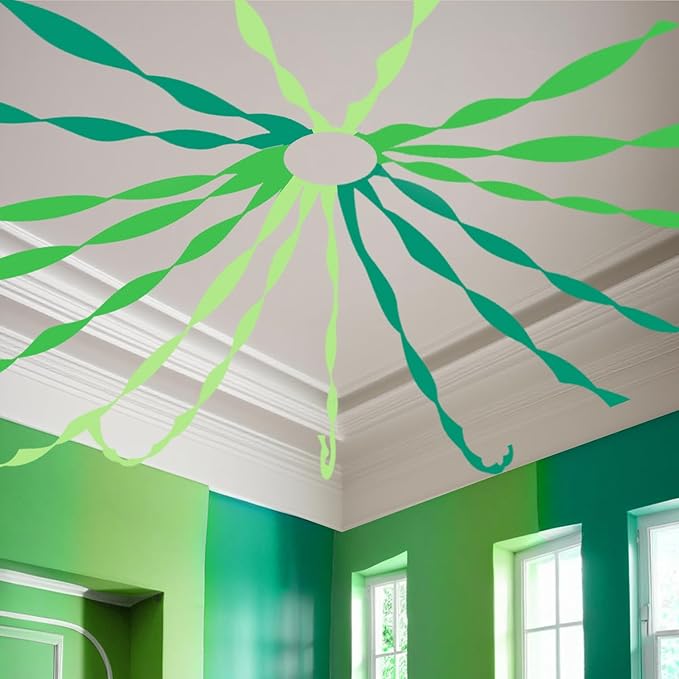 6 Crepe Paper Streamers Rolls, 492ft Green Paper Streamers Party Supplies for Birthday Wedding Graduation Anniversary St. Patricks Day Decoration (1.8 inch x 82 ft/Roll)
