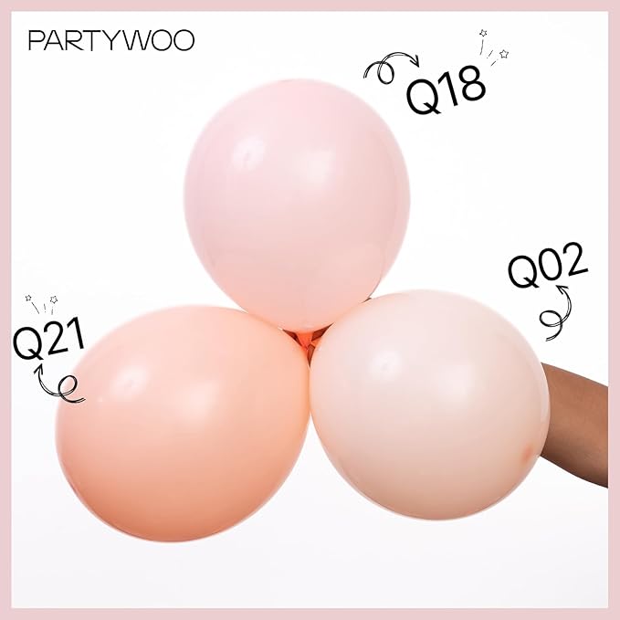 PartyWoo Baby Pink Balloons 140pcs Different Sizes of 18 12 10 5 Inch Pastel Light Pale Pink Peach Balloon Arch Kit Garland for Wedding Baby Shower Engagement Girl Birthday Party Decorations Pink-Q21