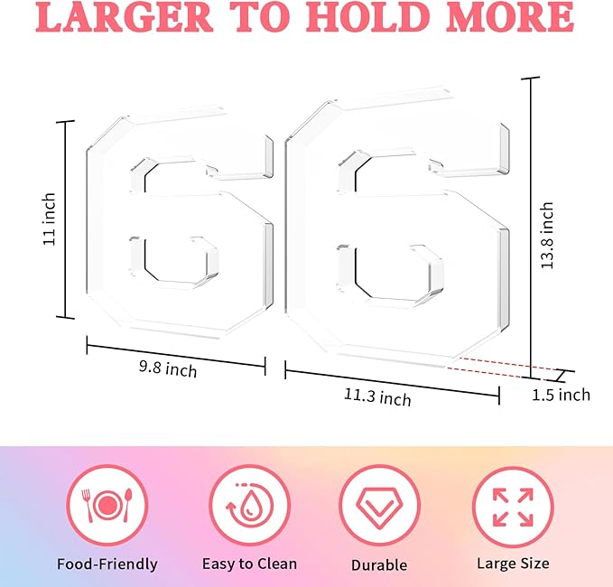 13.8" Acrylic Number Charcuterie Tray, Fillable Number Charcuterie Box for food, Reusable Serving Cake Candy Dish Display Tray for Birthday Anniversary Party Decoration (Square Number 6)