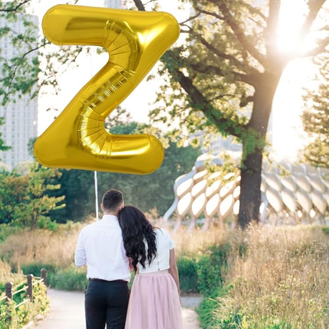 TONIFUL 40 Inch Large Gold Letter Z Balloons, Helium-Filled Foil Mylar Big Balloons for 2026 New Year Eve Graduation Wedding Baby Shower Birthday Party Anniversary Decorations