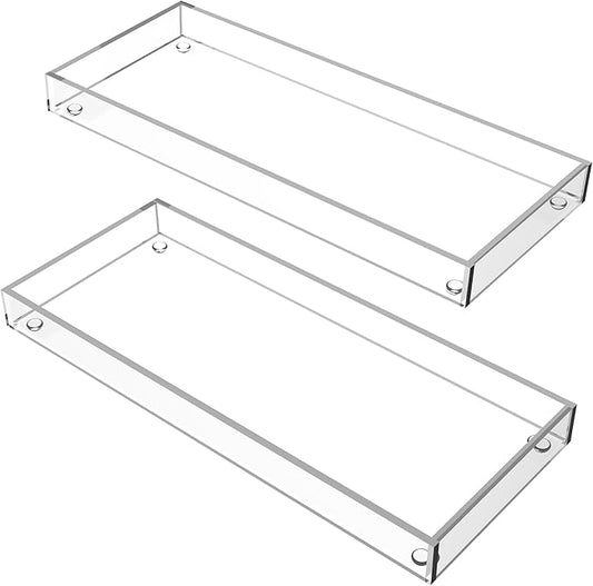 Serving Tray 5x12 Inch Decorative Serving Platter Clear Appetizer & Snack Tray – Perfect for Home, Breakfast, and Small Gatherings, 2 Pack