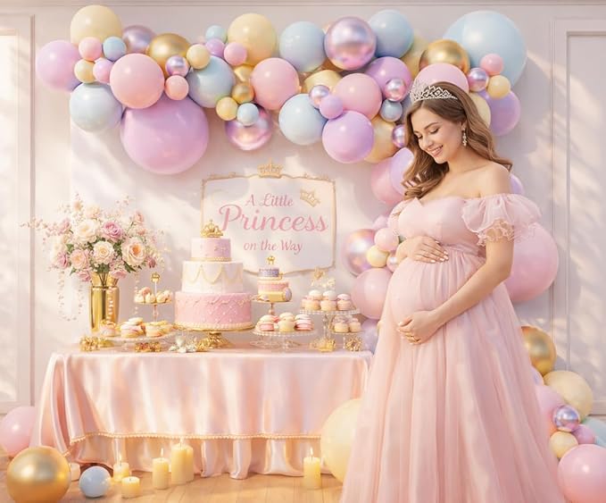 Princess Balloon Arch Kit for Once Upon a Time Girls Birthday Storybook Baby Shower Fairytale Party Decor (Pastel Gold)