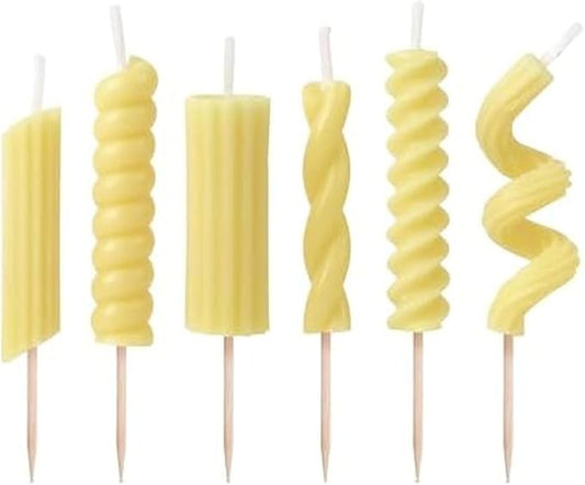 Genuine Fred Pasta Party Noodle Candles, Set of 6 Quirky Pasta Noodle Shaped Birthday Candles, Fun and Unique, Gift-Ready Package