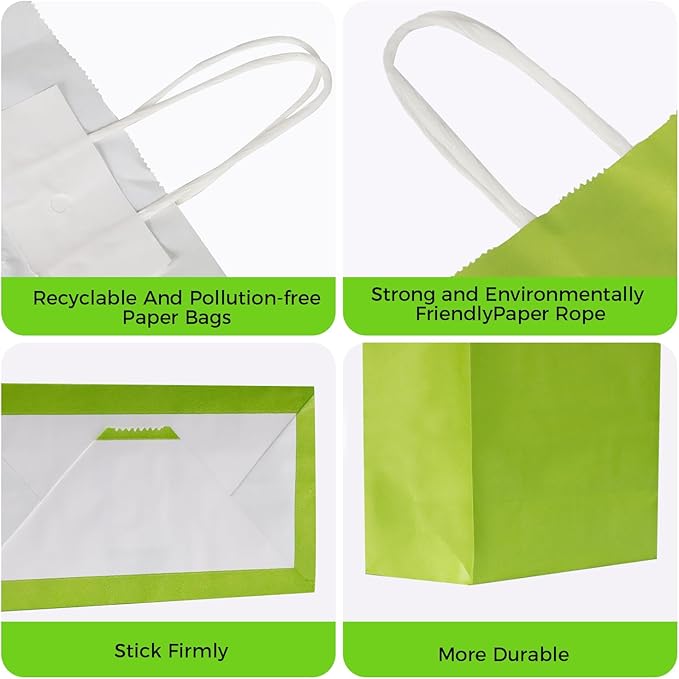 Sanyuanzhou 36 Pack Gift bags with handles，8.2"×3.1"×5.9" paper bags with handles bulk，For children's birthdays, baby showers, crafts, weddings, party supplies (6 colors)
