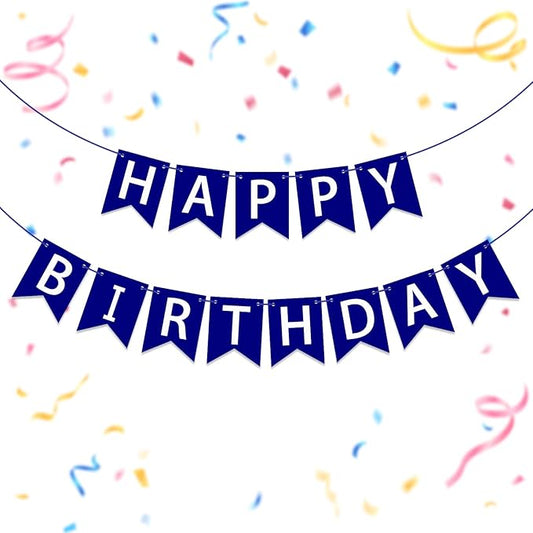 Happy Birthday Banner Dark Blue Happy Birthday Sign Birthday Decorations for Birthday Party Backdrop Wall Decor Dark Blue Birthdays Sign for Men Women Party Supplies