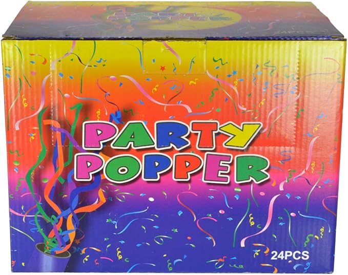 Confetti Poppers Party Accessory 8 Inch (24 Pack)