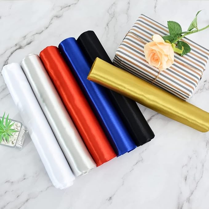 TONIFUL Royal Blue Satin Extra Wide Ribbon - 12 Inch X 11 Yards for Christmas, Weddings, Gift Wrapping & More