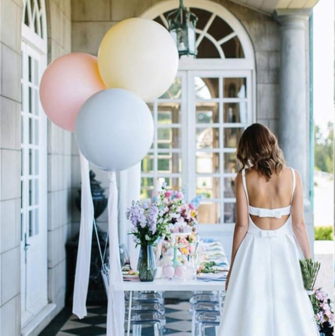 36 Inch Giant Latex Balloons, Neo LOONS Pastel Light Pink Rainbow Balloons Large Macaron Balloons for Birthdays Weddings Receptions Festival Party Decoration, Pack of 5 Pcs