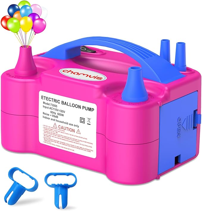 Chamvis Balloon Pump Electric, 110V 600W Balloon Pump Inflate, Air Pump for Balloons: Balloon Blower Machine for Fast and Easy Filling Balloons