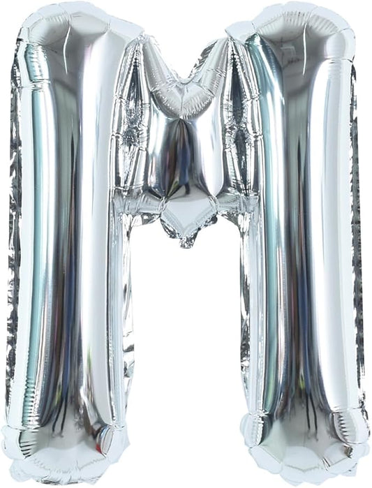 TONIFUL 40 Inch Large Silver Letter M Balloons Helium Balloons,Foil Mylar Big Letter Balloons for 2026 New Year Eve Graduation Wedding Baby Shower Birthday Party Anniversary Supplies Decorations