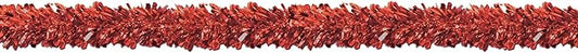 Beistle Metallic Festooning Garland Hanging Decorations, Christmas Party Supplies, Valentine's Day, 4" x 15', Red